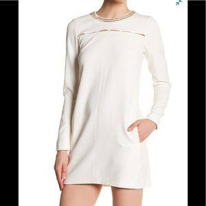 Rachel Roy Beaded Double Weave Shift Dress